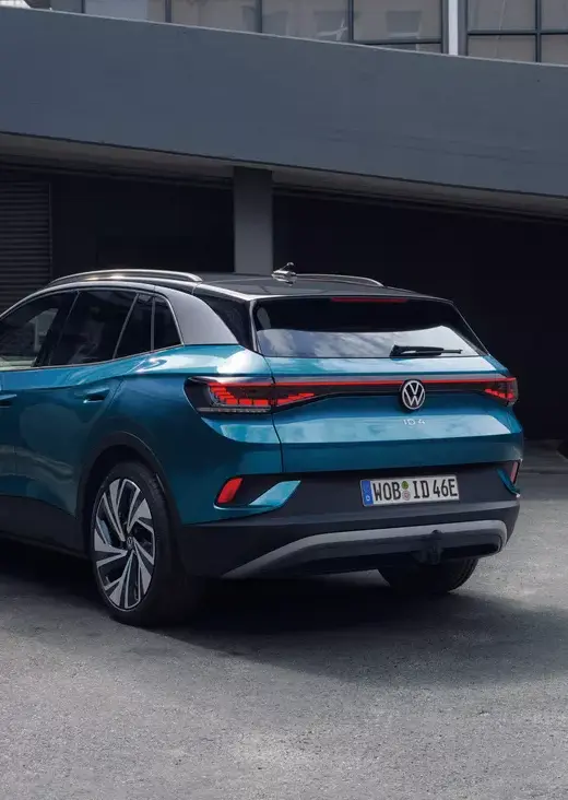 Der Volkswagen ID.4 Pro - Außenansicht- Jetzt bei deinem Volkswagen Autohaus Mothor in Brandenburg leasen.
