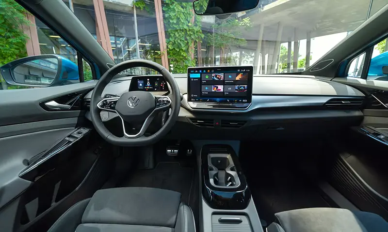 Der Volkswagen ID.4 Pro - Innenansicht- Jetzt bei deinem Volkswagen Autohaus Mothor in Brandenburg leasen.