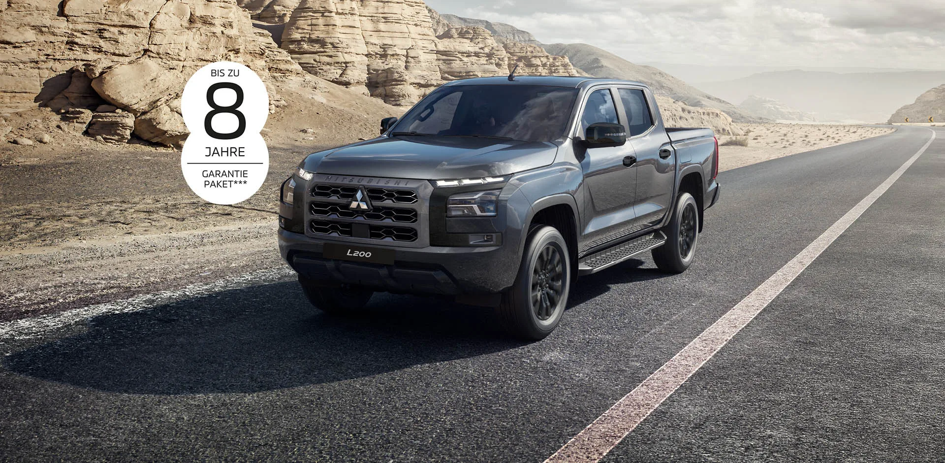 Der Mitsubishi L200 Diamant TOP - Frontansicht - Jetzt bei deinem Mitsubishi Autohaus Mothor in Stendal, Gardelegen oder Brandenburg leasen oder kaufen!