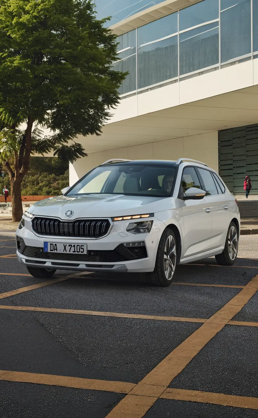 Der Skoda Kamiq Essence- Frontansicht - Jetzt den Karoq bei deinem Skoda Autohaus Thormann / Mothor in Stendal, Gardelegen oder Brandenburg leasen!